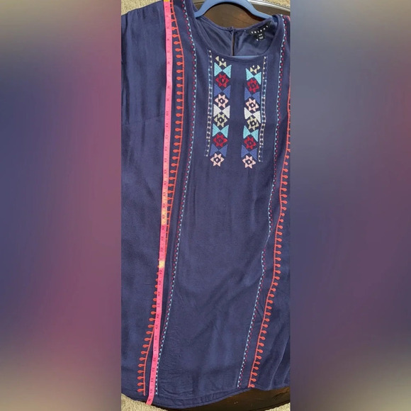 Tribal Floral Embroidered Shift Dress Women’s Aztec Boho Southwestern- Size M - Picture 12 of 12